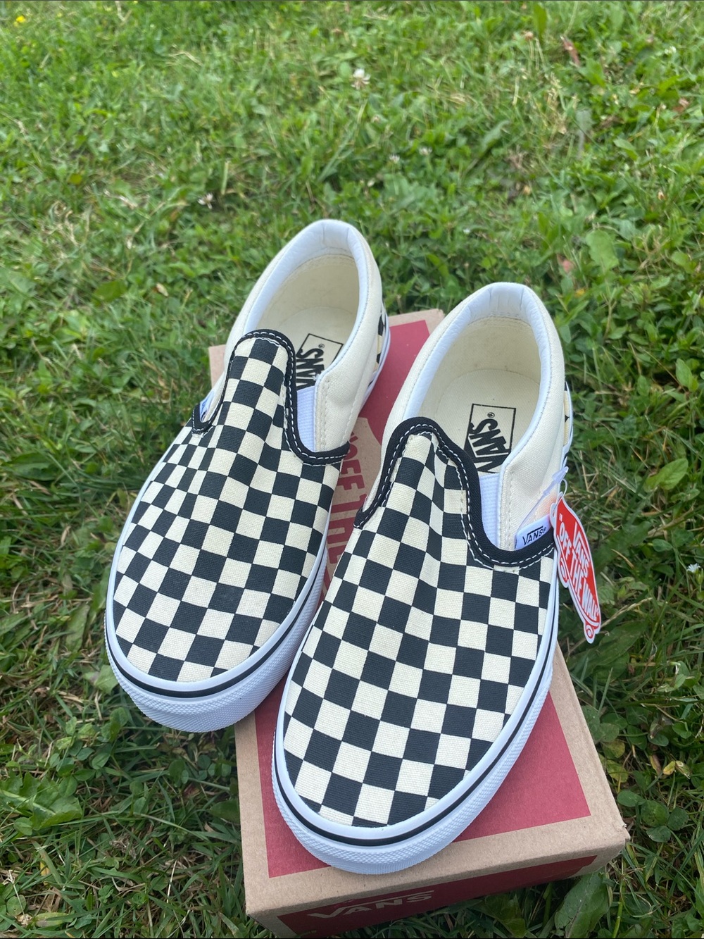 Kids Vans Classic Slip ons in Checkerboard Black and White Size 3